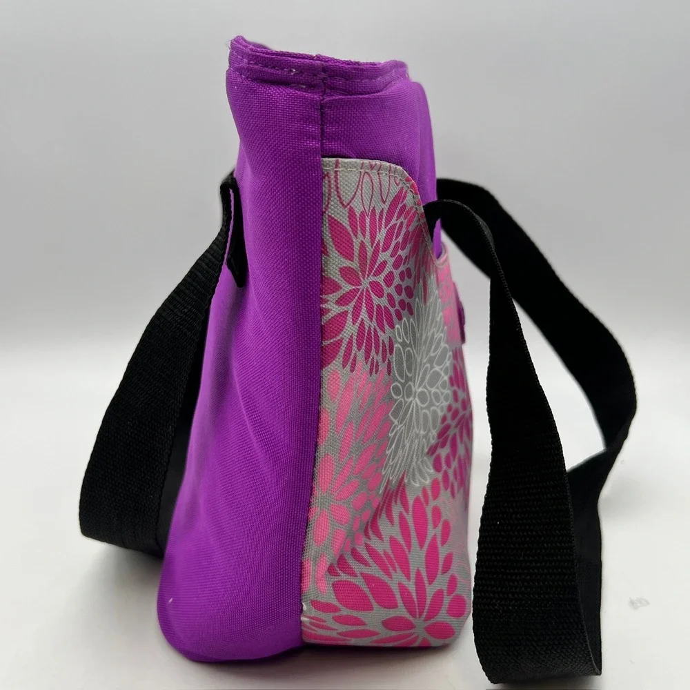 Cool Gear Purple Floral Insulated Lunch Tote Bag Pink Grey Floral Cooler Bag